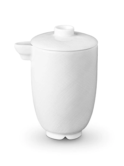 L'objet Han 24k Gold-trimmed Porcelain Soy Sauce Pot In White