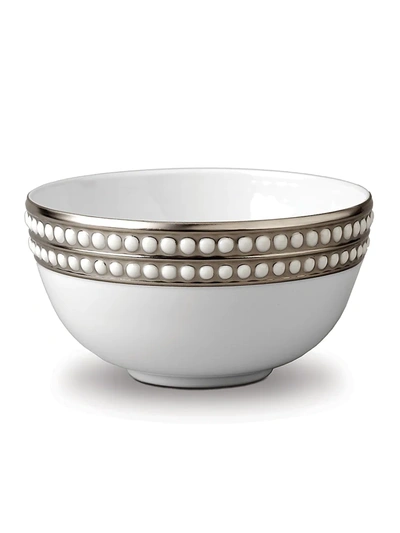 L'objet Perlee Platinum And Porcelain Bowl In Platinum And White