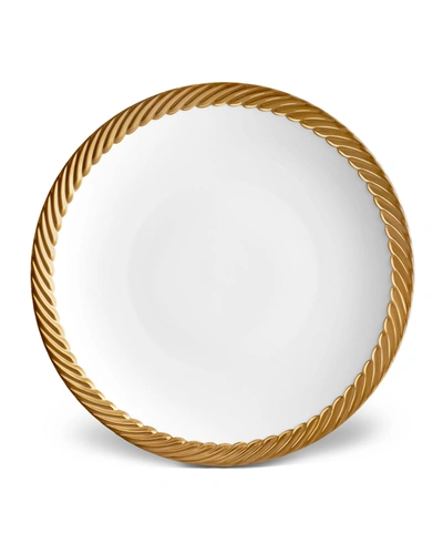 L'objet Corde Dinner Plate, White/gold