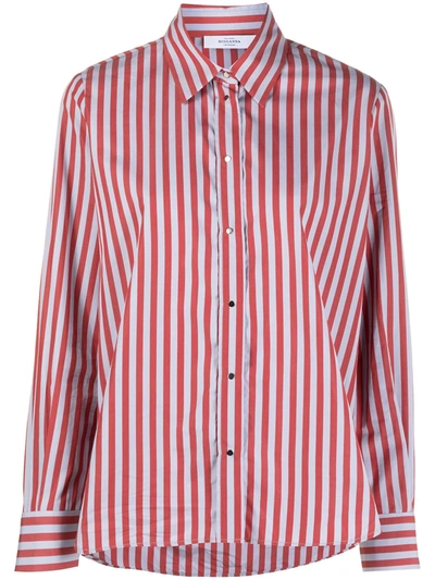 Roseanna Long-sleeved Stripe Print Shirt In Grey