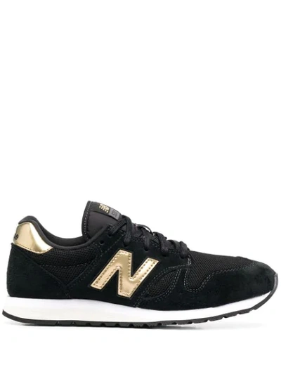 New Balance Logo Patch Lace-up Trainers In Black