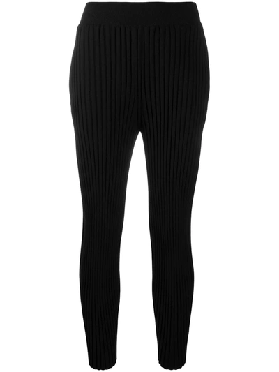 Stella Mccartney Rib Wool Blend Sweater Pants In Black