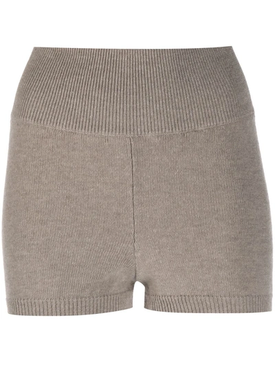 Ami Amalia Knitted Shorts In Neutrals