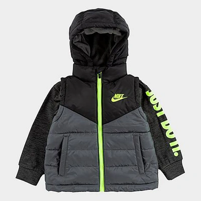 Nike Babies'  Boys' Toddler 2fer Puffer Jacket In Black