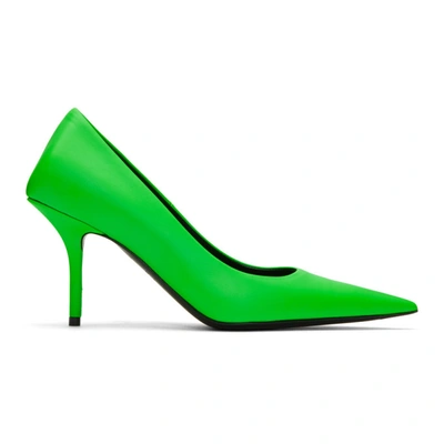 Balenciaga Green Leather Square Knife Shoes