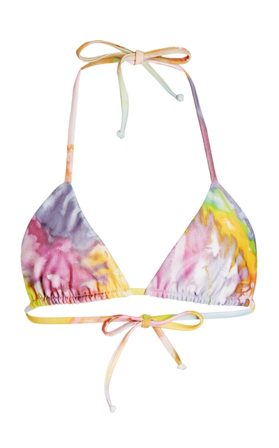 Mara Hoffman Rae Tie-dye Triangle Bikini Top Multicolor In Floral