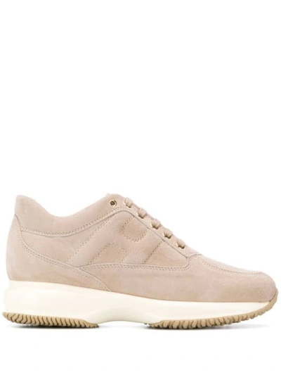 Hogan Suede Lace-up Trainers In Neutrals