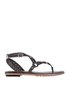 Tod's Toe Strap Sandals In Brown