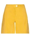 Liu •jo Woman Shorts & Bermuda Shorts Yellow Size 6 Goat Skin