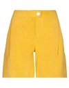 Liu •jo Woman Shorts & Bermuda Shorts Yellow Size 4 Goat Skin