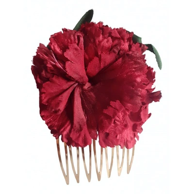 Pre-owned Dolce & Gabbana Red Silk Hair Accessories