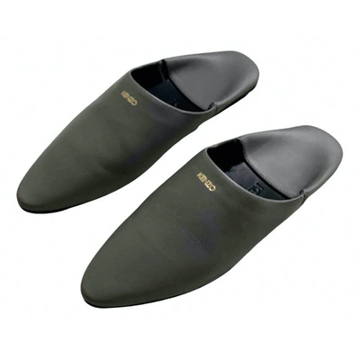 Pre-owned Kenzo Leather Mules & Clogs In Grey