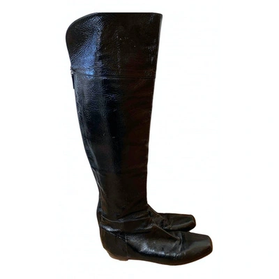 Pre-owned Rupert Sanderson Patent Leather Boots In Black