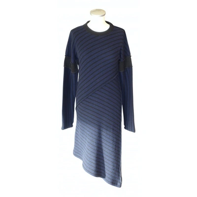 Pre-owned Mm6 Maison Margiela Wool Mid-length Dress In Navy