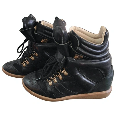 Pre-owned Isabel Marant Leather Trainers In Black