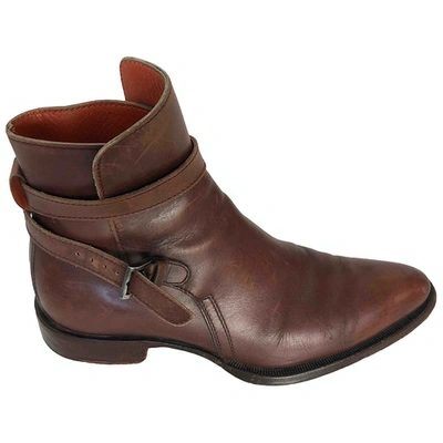 Pre-owned Rodolphe Menudier Leather Boots In Brown