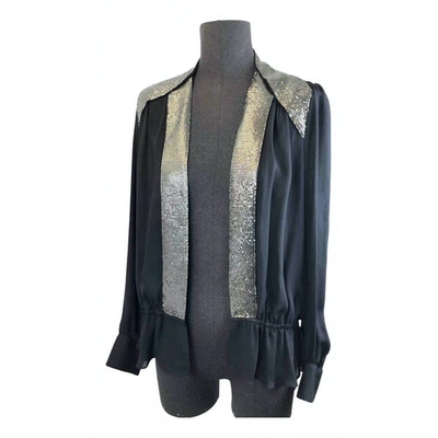 Pre-owned Haute Hippie Silk Blazer In Black