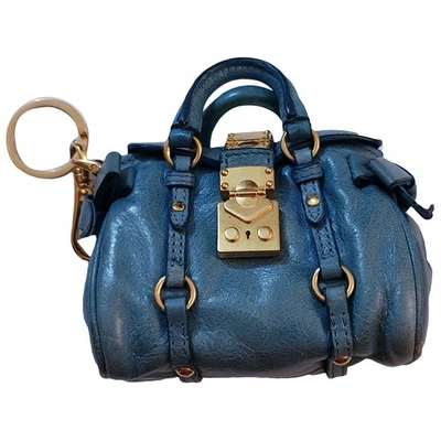 Pre-owned Miu Miu Leather Purse In Turquoise
