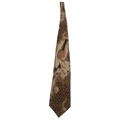 Pre-owned Roberto Cavalli Silk Tie In Brown