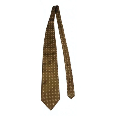 Pre-owned Donna Karan Silk Tie In Brown