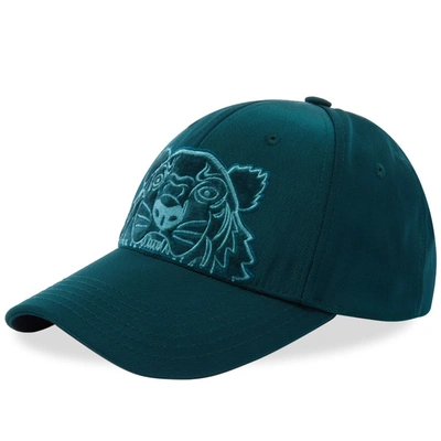Kenzo Embroidered Canvas Cap In Blue