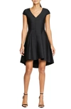 Halston Heritage High/low Cocktail Dress In Black