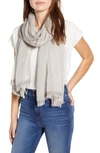 Nordstrom Modal & Silk Stripe Scarf In Grey Cloudburst Combo