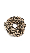 Loeffler Randall Pleated Edge Scrunchie In Leopard