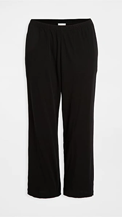 Skin Carlyn Pima Cotton Lounge Crop Pants In Black