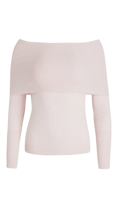 Autumn Cashmere Angelina Off Shoulder Cashmere Sweater In Fairy Dust