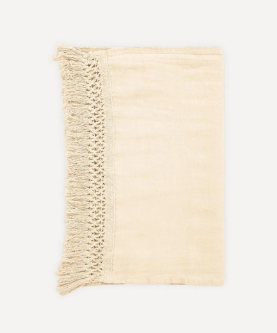 Soho Home Rosa Linen Table Runner In Parchment