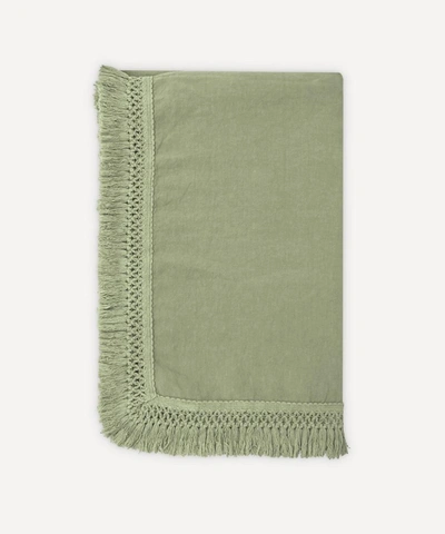 Soho Home Rosa Linen Tablecloth In Sage
