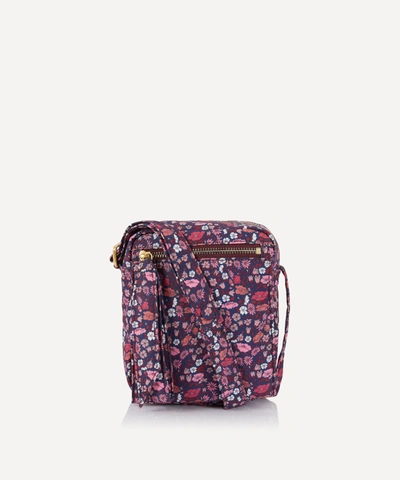 Liberty Print With Purpose Regenerated Zip Cross-body Bag In Burgundy