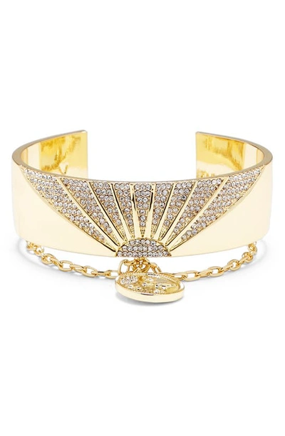 Vince Camuto Sunburst Cuff Bracelet In Gold/crystal