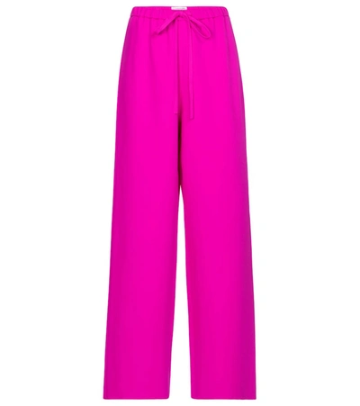 Valentino Wide-leg Silk Cady Pants In Fuchsia