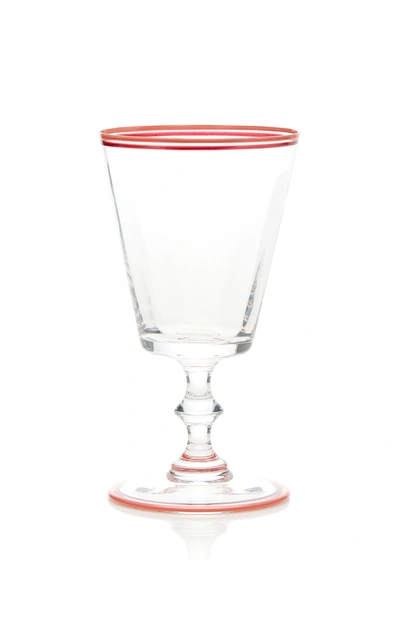 Moda Domus Hand-painted Double Rim Water Glass In Navy,pink