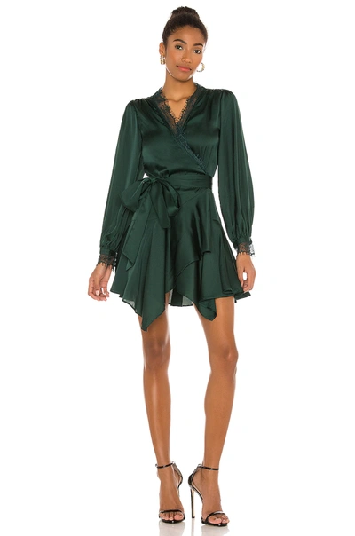Lovers & Friends Nadeen Mini Dress In Emerald Green