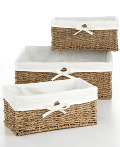 Household Essentials Storage Baskets, Set Of 3 Seagrass Utility In Tan