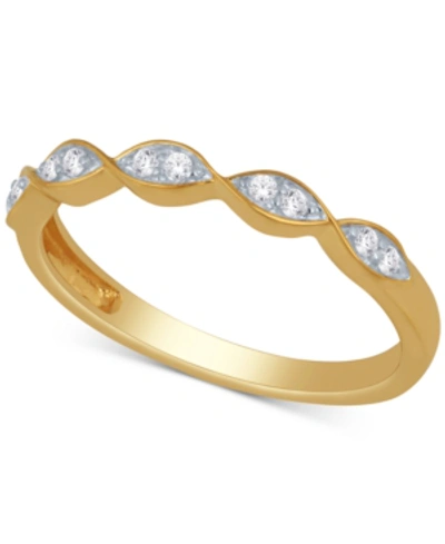 Macy's Diamond Scalloped Stackable Band (1/10 Ct. T.w.) In Yellow Gold