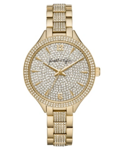 Kendall + Kylie Women's  Gold Tone Crystal Embellished Stainless Steel Strap Analog Watch 40mm
