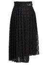 Fendi Women's Pleated Midi Sangallo Organza Wrap Skirt In Black