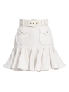 Zimmermann Women's Super 8 Linen Mini Skirt In Ivory