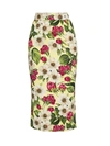 Dolce & Gabbana Women's Floral-print Cady Pencil Skirt In Light Yellow Red White Black
