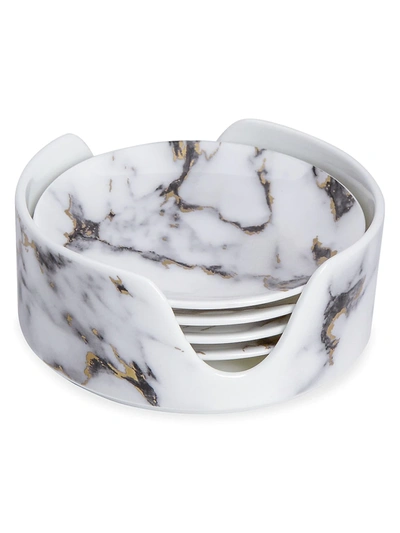 Prouna Marble Venice Fog 5-piece Coaster Set