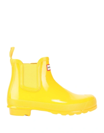 Hunter Ankle Boots In Yellow