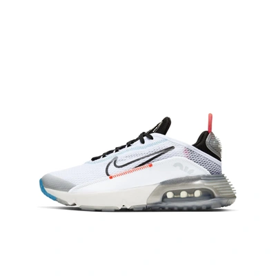 Nike Big Kids Air Max 2090 Casual Sneakers From Finish Line In White/white/black
