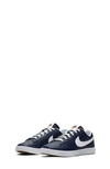 Nike Kids' Blazer Low Sneaker In Navy/ White/ Orange