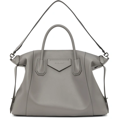 Givenchy Grey Large Soft Antigona Bag In 051 Pearl
