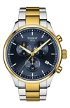 Tissot T-sport Chronograph Quartz Blue Dial Mens Watch T116.617.22.041.00 In Two Tone  / Blue / Gold / Gold Tone / Yellow