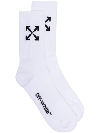 Off-white Arrow Graphic Sports Socks In White